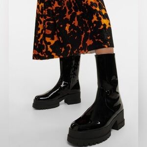 Clergerie Wilmer Ankle Boots, Black patent leather new Sz 10